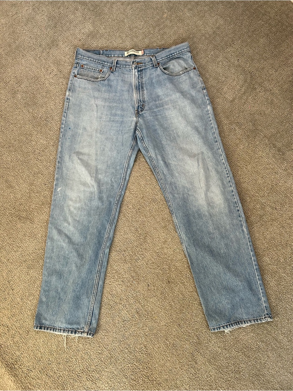 Levi's 550 Jeans Mens W38 L34 Blue Denim Relaxed Fit Red Tab Zip Fly